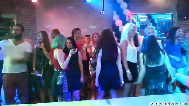 Girls going crazy at a wild party, getting hardcore and nuts