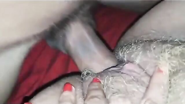 A married woman with a hairy pussy enjoys sex with her lover