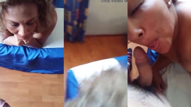 Latina MILF gets fucked by young guy and his friend