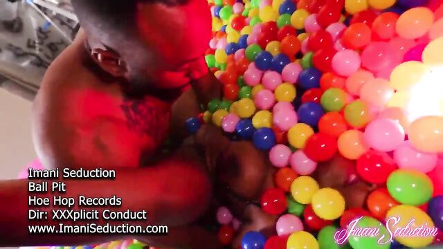 Imani Seduction bounces on the ball pit for an erotic music video