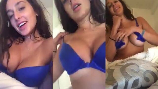 A cute girl shows her boobs to the camera for two thousand views