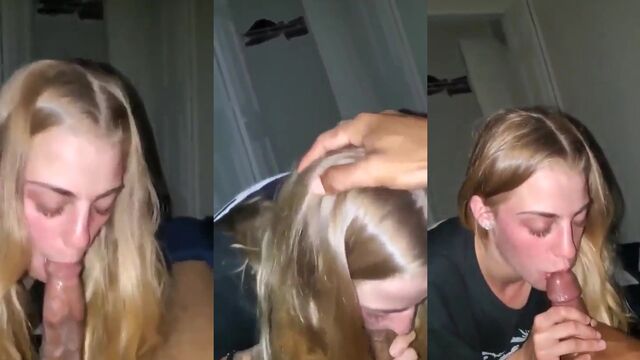 A white girl tried to suck a huge black cock for the first time