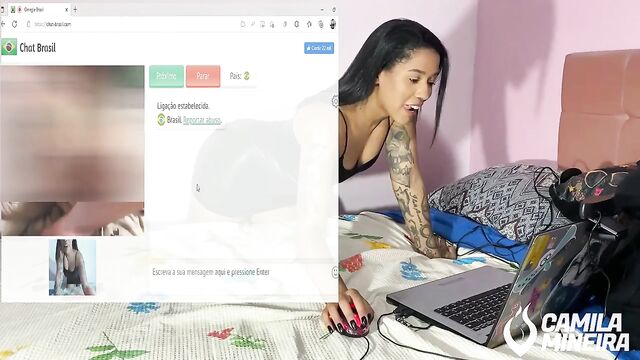 Young Brazilian Camila Mineira gets her pussy wet as fuck