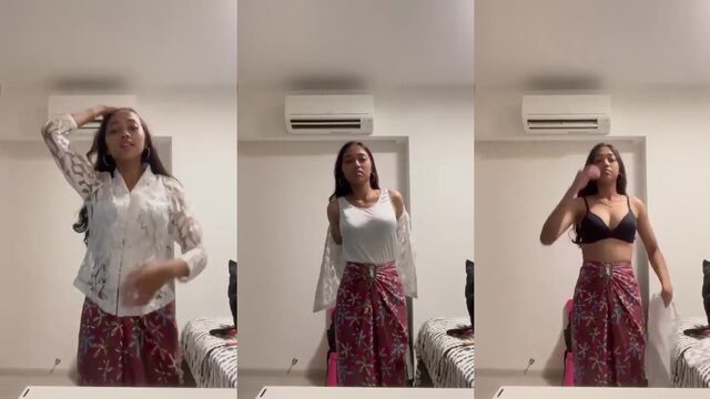 Malay girl playing with her pussy with the camera in front