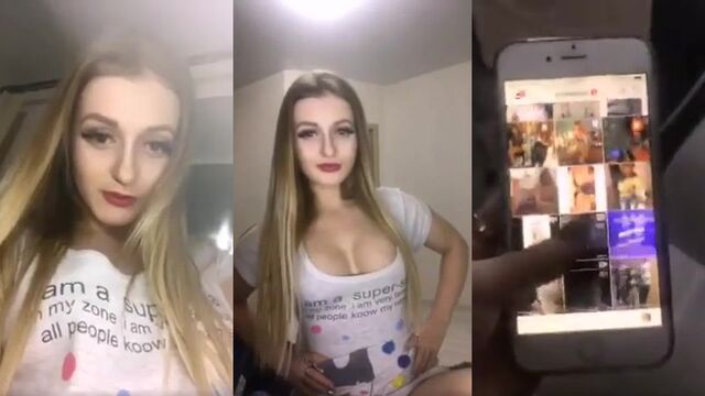 Cute teen with small tits playing with her boobs on Periscope