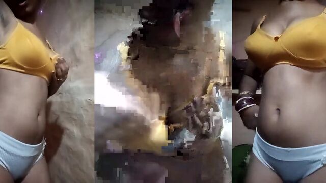 A busty Indian girl takes off her clothes and starts dancing nude