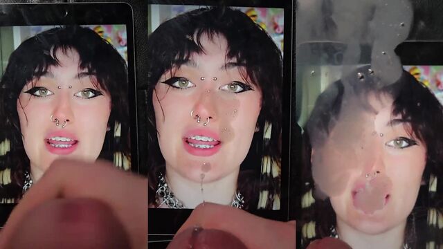 A man gives a huge cum tribute to the camera