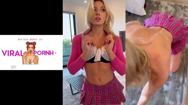 College girl L1n3 B3lf10re performs a sensual strip tease video