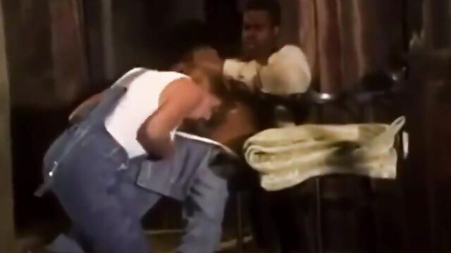 White girls are at the service of black men in this steamy scene