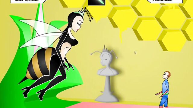 The Queen Bee tried to calm down the little Powerman