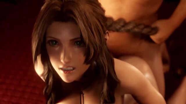 Aerith Gainsborough - doggystyle; vaginal fucked; big ass; pussy view; domination; anus; 3D sex porno hentai; [Final Fantasy]