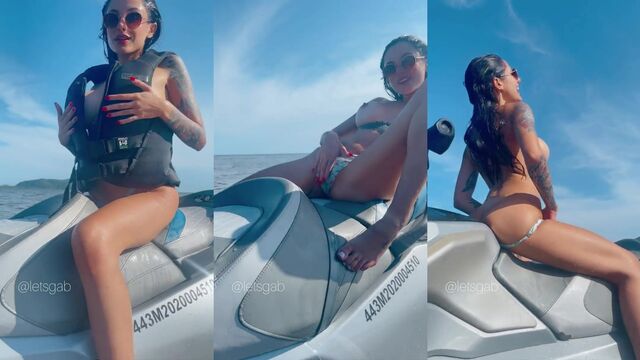 Gabriela Lopez gives a footjob to her stepbrother in this hot amateur video