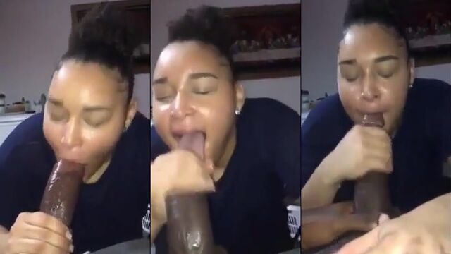 Redbone beauty proves she's a master of giving head