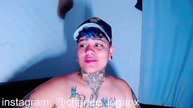 A sexy Latina plays with a dildo while listening to techno music