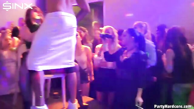 A crazy party with girls going wild in Las Vegas