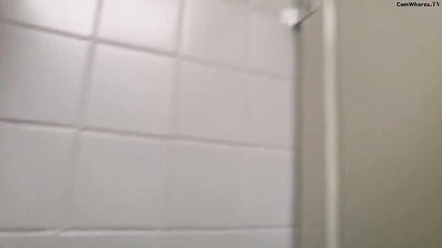 Hot blondie Candie Cane pees on the floor and in a bottle