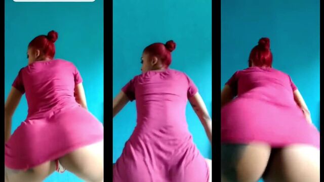 Redhead woman dancing brazilian funk on top of a cock