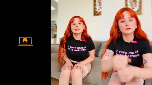 Redhead gives a blowjob with endless orgasm control part 2