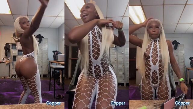 Guy is changing his clothes in the stripper locker room