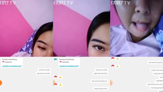 A hot college girl is fucking with her boyfriend on cam show