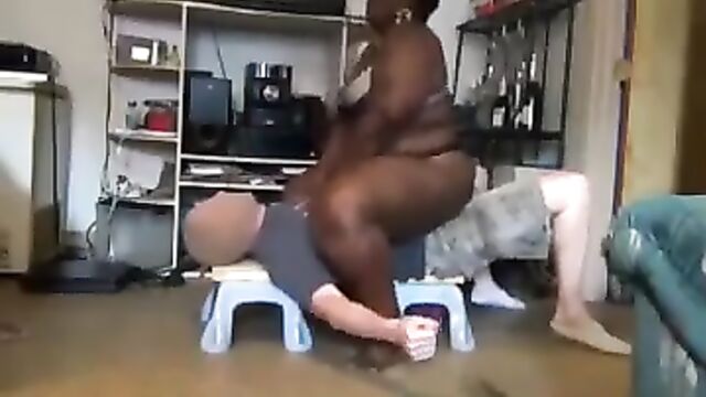 Bbw facesitting buttcrush ponyplay ride with intense hardcore action