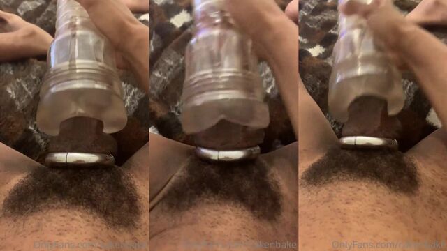 A hot baker is making a cake while showing off her assets