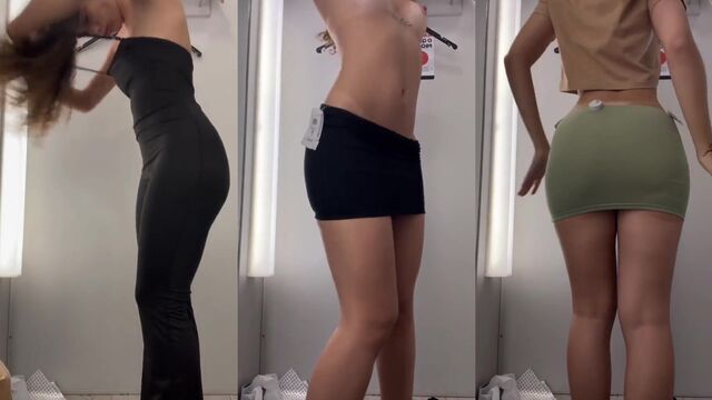 Taking off clothes in a video about privacy with transparent fabric experiment