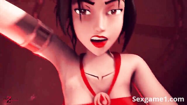The sexy girl is tied up and tortured in a sensual way by a lady