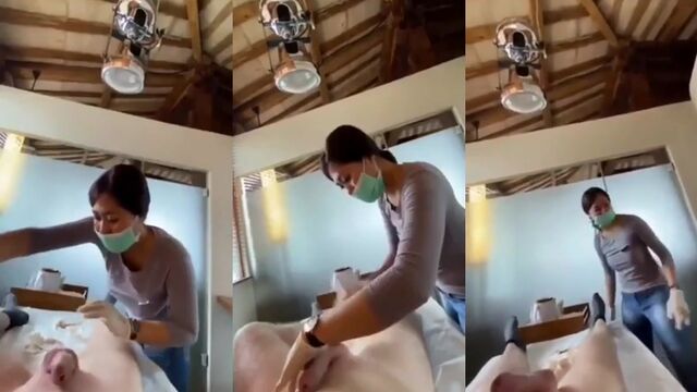 A man came while his girlfriend was getting waxed
