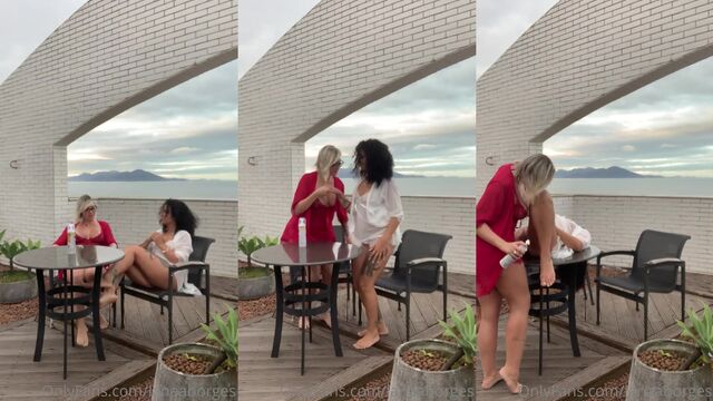 Redhead Lana Borges gets fucked by horny brunette