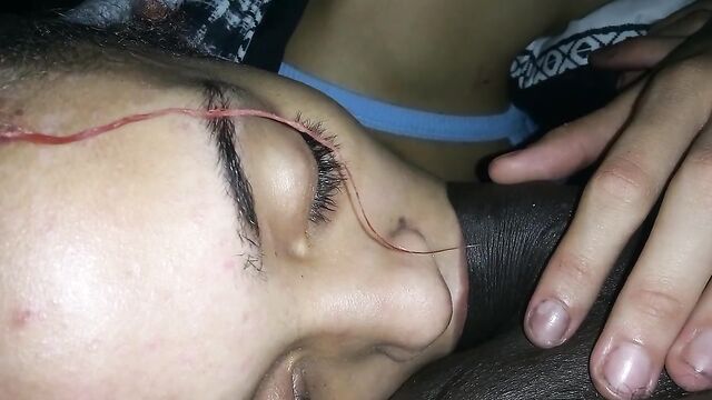 The red-haired beauty has a great talent for sucking and swallowing cock