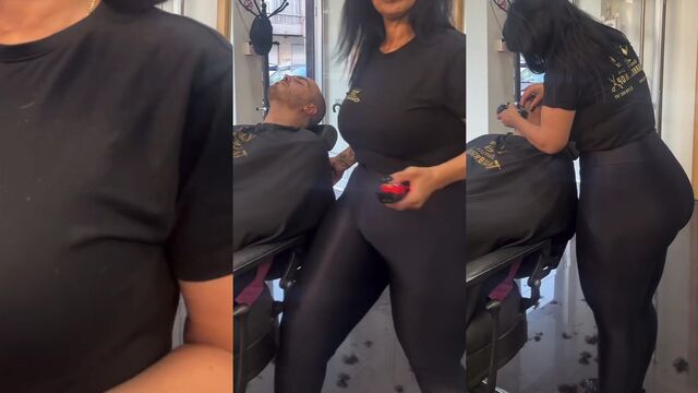 Brazilian beauty gets fucked by a horny barber