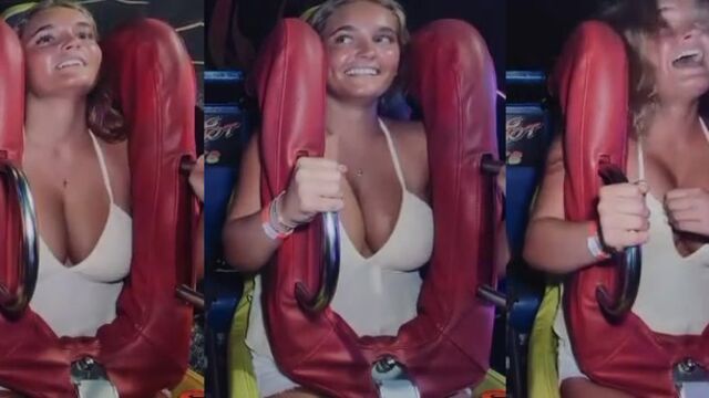 Hot Slingshot action with stunning big tits