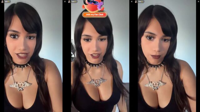 Goth babe bounces tits on TikTok Live stream