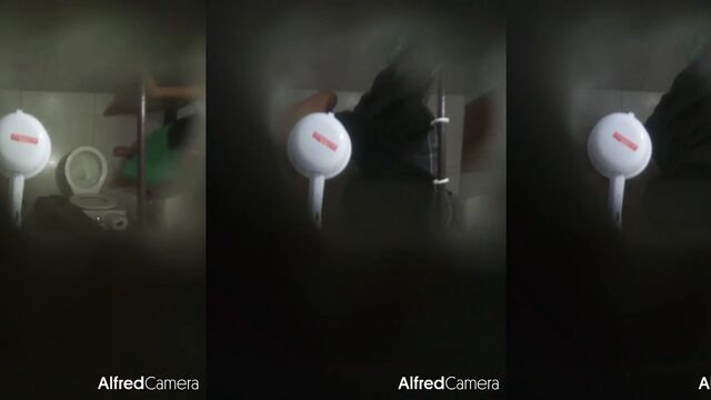 A hidden camera in the bathroom recorded a compromising scene