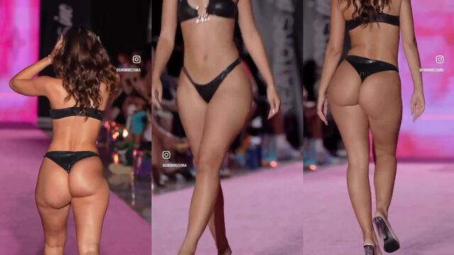 Strutting on the catwalk like a sexy model