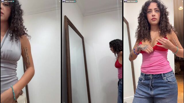 TikTok live streaming with m4lu trying on pierced pokies