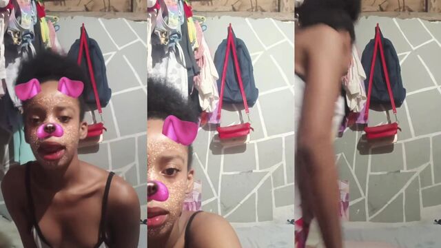 Petite Hispanic girl flashing and teasing on TikTok live