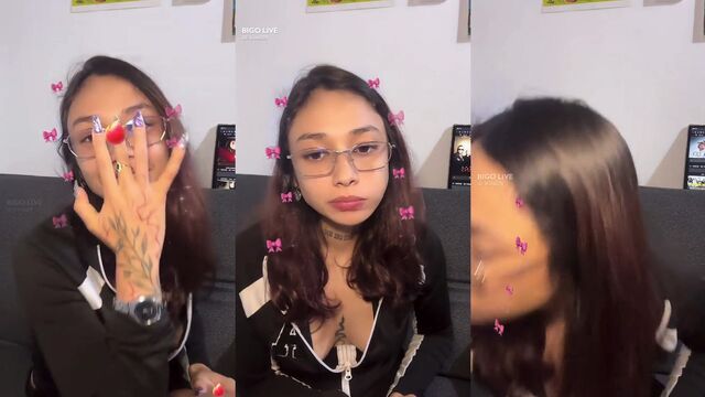 Ximena Bigo Live Jacket Tease with pierced nipples action