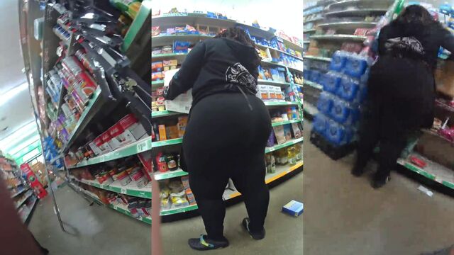 Donkey ass employee restocking sex in public place
