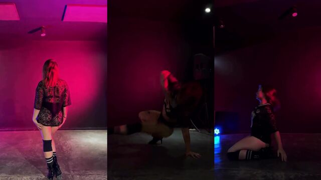 A sexy ballet dancer shows her ass in the club