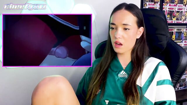 The cute girl reacted to watching Meru the Succubus OVA (Porn Reacts)