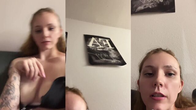 Snowbunny Kelsie flashing her pussy and tits on the clapper with her BF