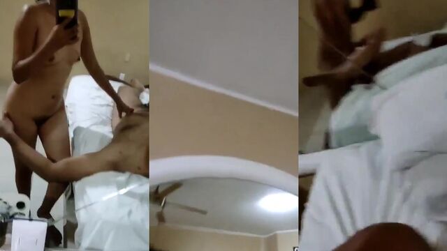 A man checks his ex-girlfriend in the motel room