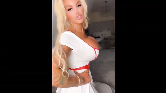 Bimbo Candy with enormous melons and amazing ass
