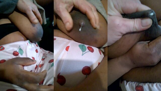 Milk from the big tits of a lactating woman