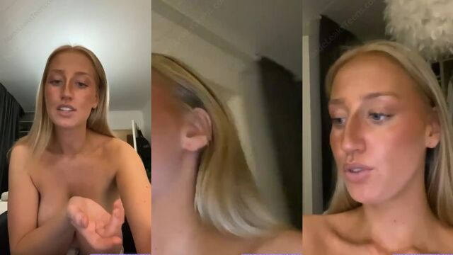 A hot girl with big boobs shows her body to the camera