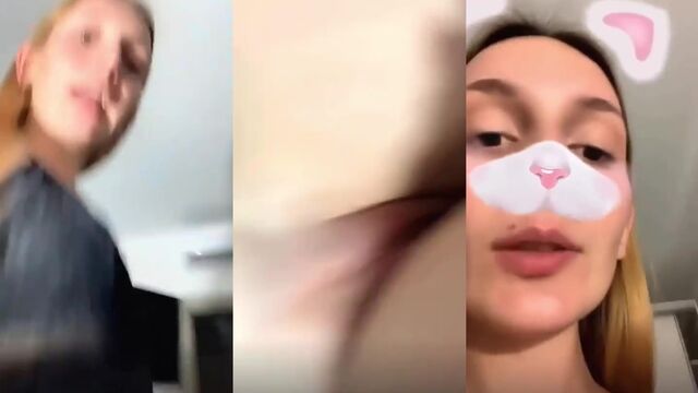 E-girl with small boobs gets fucked on a cam show
