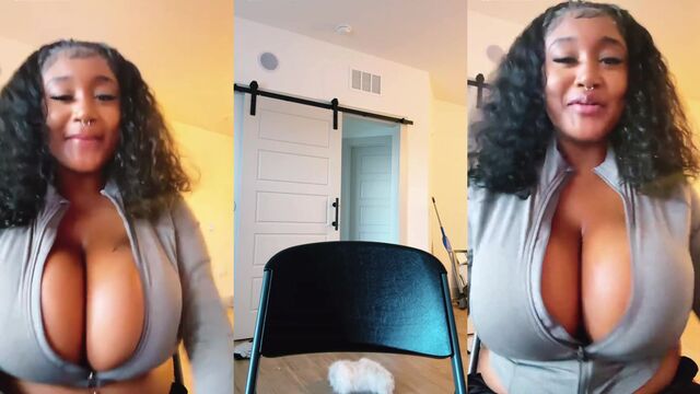 Busty goth girl fucks on TikTok live stream