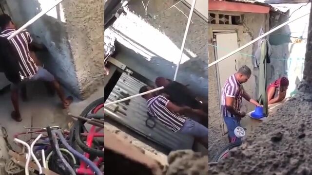Casada mulata fucked in her hole on the favela streets